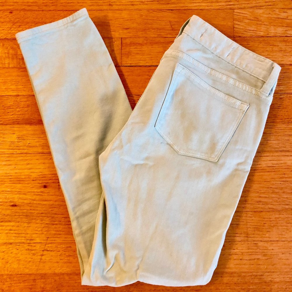 J.Crew Toothpick Skinny Ankle Jeans Size 26 Mint Green Garment-Dyed